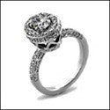 Engagement High Profile 1 Ct Oval Pave set Cubic Zirconia Cz Ring