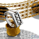 Mens .80 TCW Round in 2 Rows in Channel Cubic Zirconia CZ Wedding Band