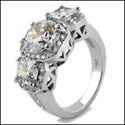 Anniversary Rounded Cushion Radiant Princess Cubic Zirconia Cz Ring
