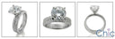 Matching Set 1.5 Round Center Eternity pave Cubic Zirconia Cz Ring