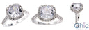 Engagement 3.5 Ct Cushion Pave Cubic Zirconia Cz Ring