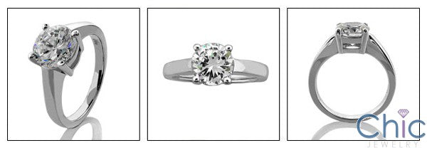 Solitaire 2 Ct Round 4 Prong Single Stone Cubic Zirconia Cz Ring