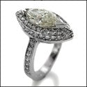Engagement 1.5 Marquise Center Pave Cubic Zirconia Cz Ring