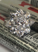 Estate 7.5 Ct Oval Center Pear Ct Round Cubic Zirconia Cz Ring