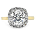 Rounded Cushion 3.5 Carat Cubic Zirconia Halo Two Tone Engagement Ring