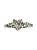 Highest Quality AAA Cubic Zirconia Heart Shaped 1 Carat Engagement Ring 14K White Gold