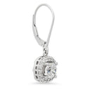 2.3 TCW Round Cubic Zirconia Stone Earrings Halo Lever Back 14k White Gold