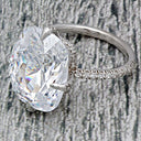 Kardashian Style 16 carat Radiant Cushion Cubic Zirconia Engagement Ring 14k White Gold