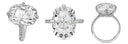 Kardashian Style 16 carat Radiant Cushion Cubic Zirconia Engagement Ring 14k White Gold