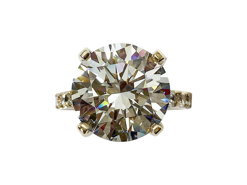 7 carat Round Cubic Zirconia Eternity Engagement Ring 14K Gold